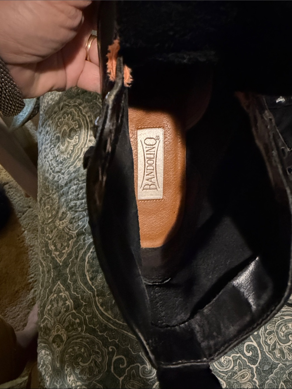Vintage - LEATHER LACE UP BOOTS - Bandolino - original black laces - SZ 8M - Picture 7 of 13
